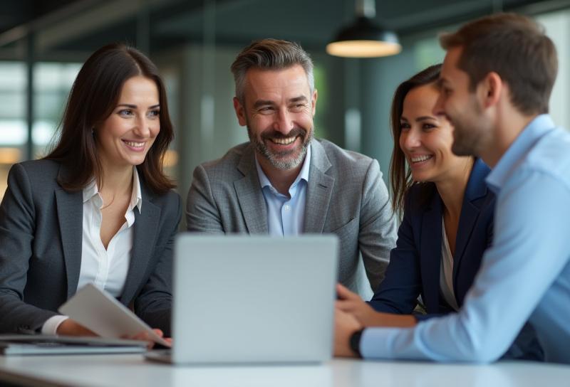 AusTech Solutions Group team collaborating in an office environment, representing expertise and teamwork